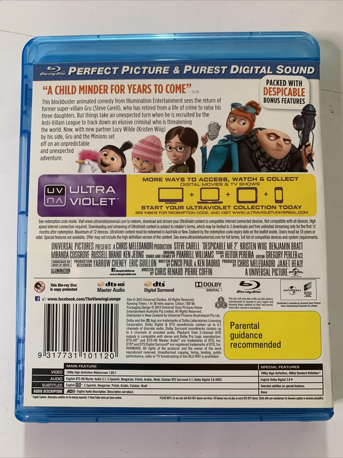 Despicable Me 2 (Blu-ray, 2013) Animated Film All Regions