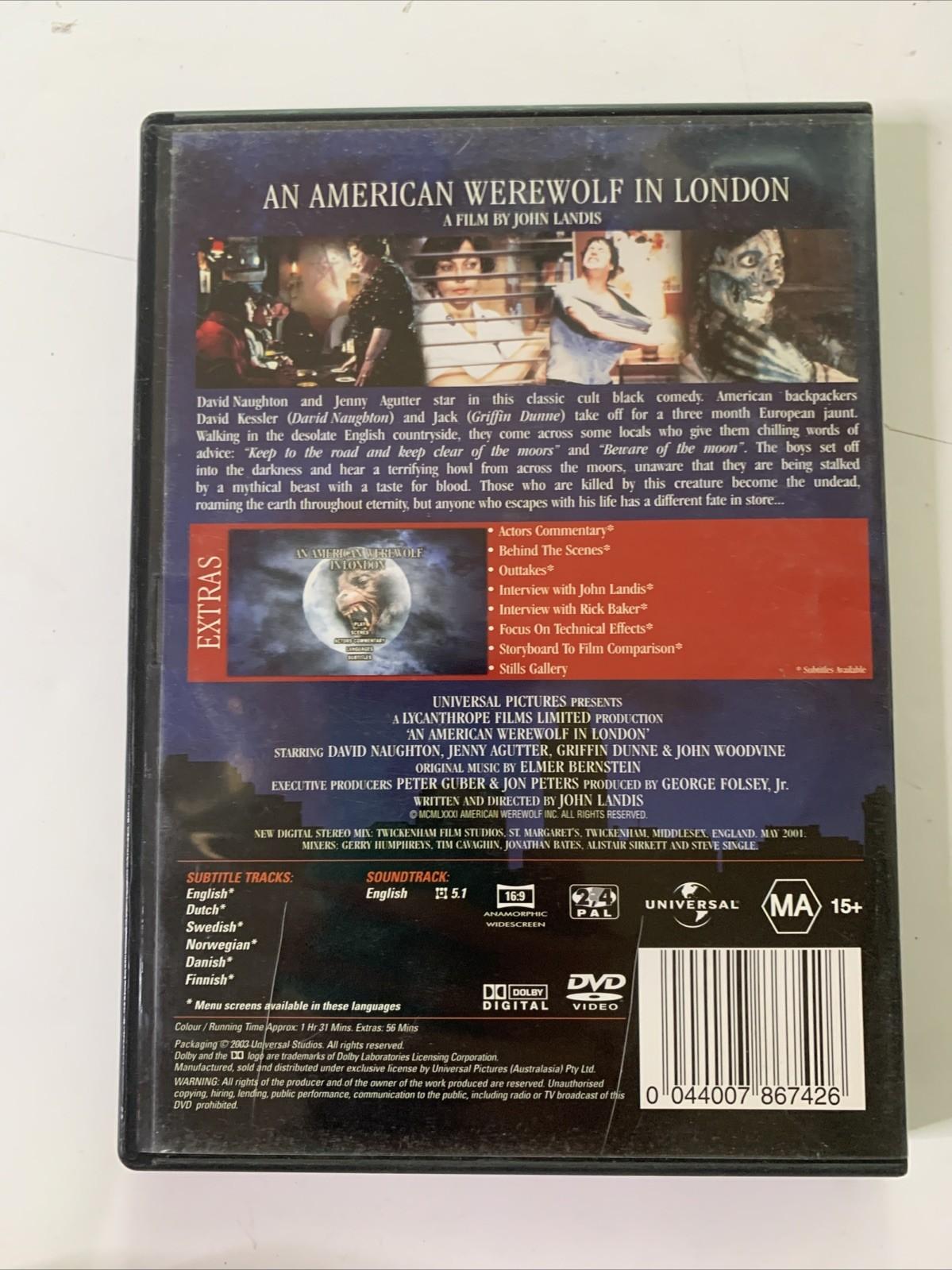 An American Werewolf In London (DVD, 1981) David Naughton  Region 4 &2