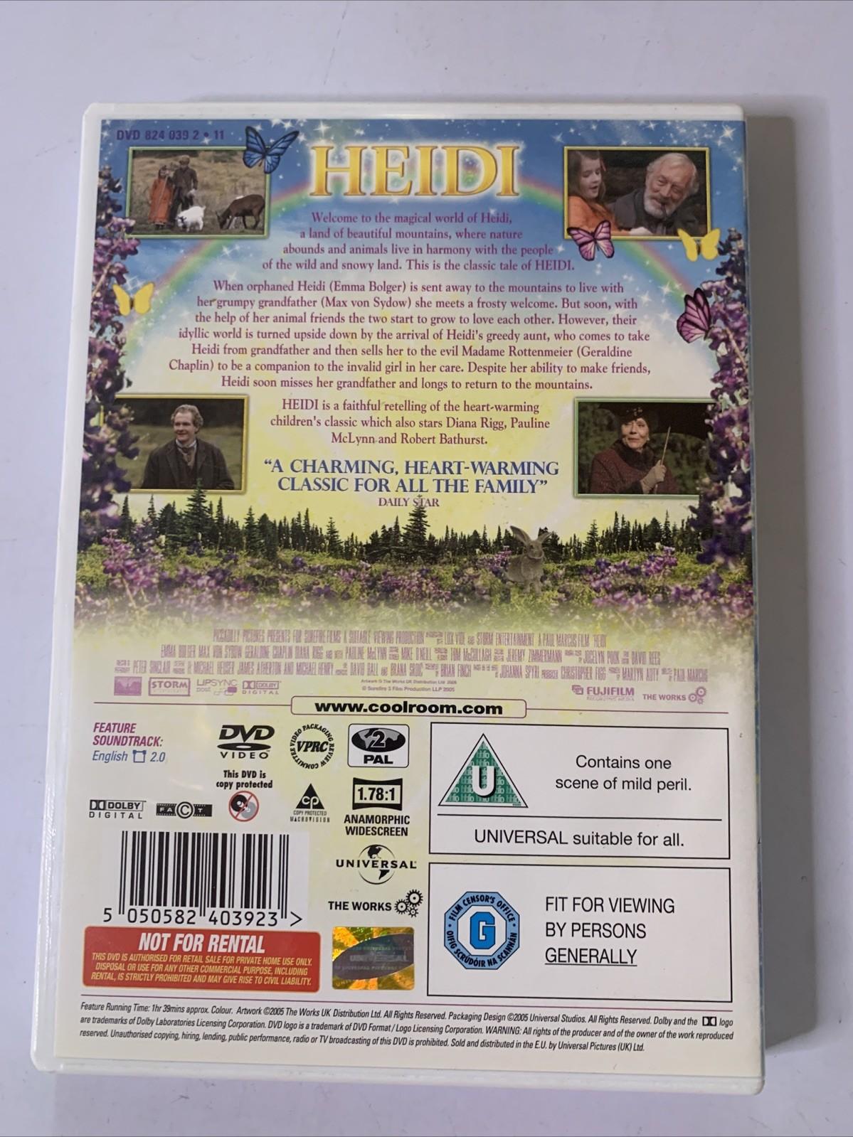 Heidi (DVD, 2005) Emma Bolger, Max von Sydow, Geraldine Chaplin Region 2