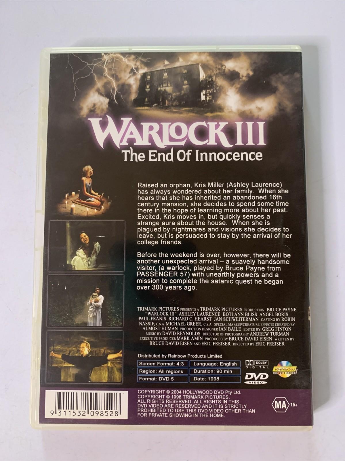 Warlock III: The End of Innocence (DVD, 1999) Bruce Payne All Regions