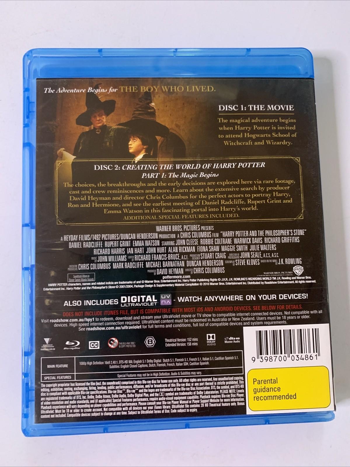 Harry Potter and the Philosopher's Stone Year 1 (Blu-ray, 2001, 2-Disc) Region B