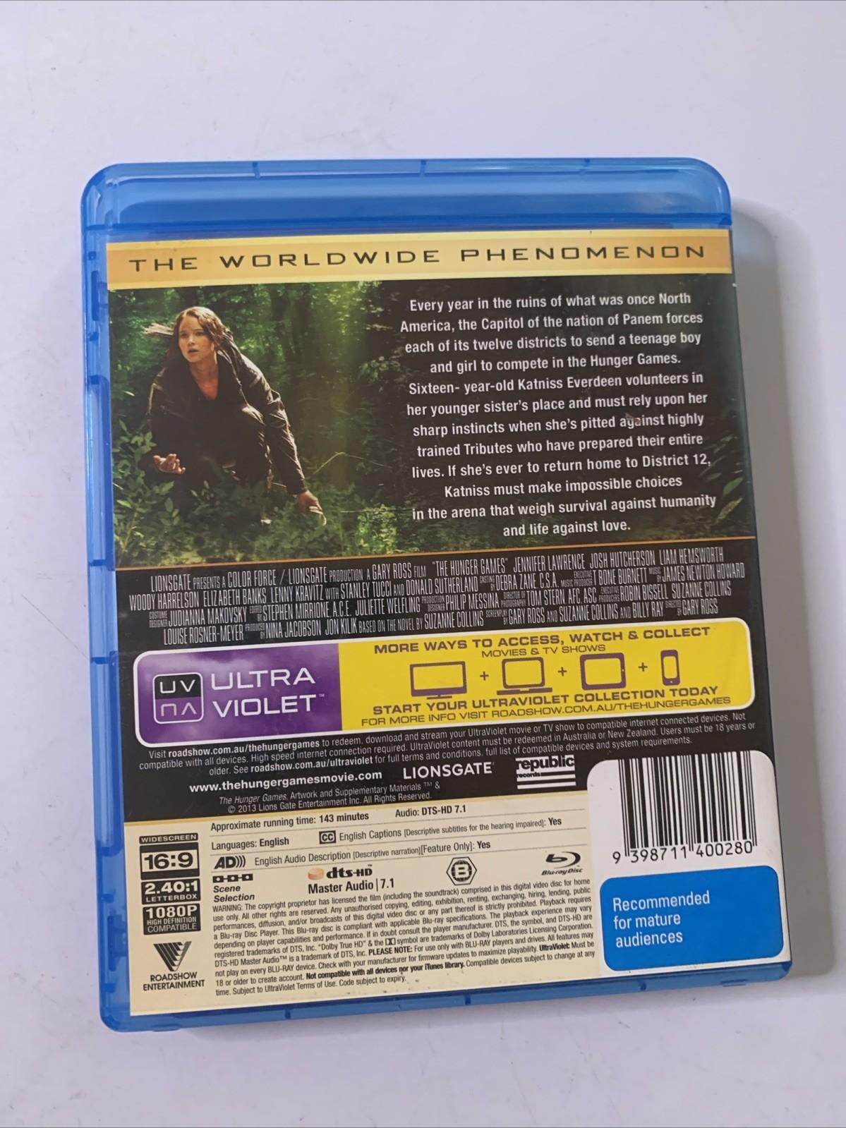The Hunger Games (Blu-ray, 2012) Jennifer Lawrence  Region B