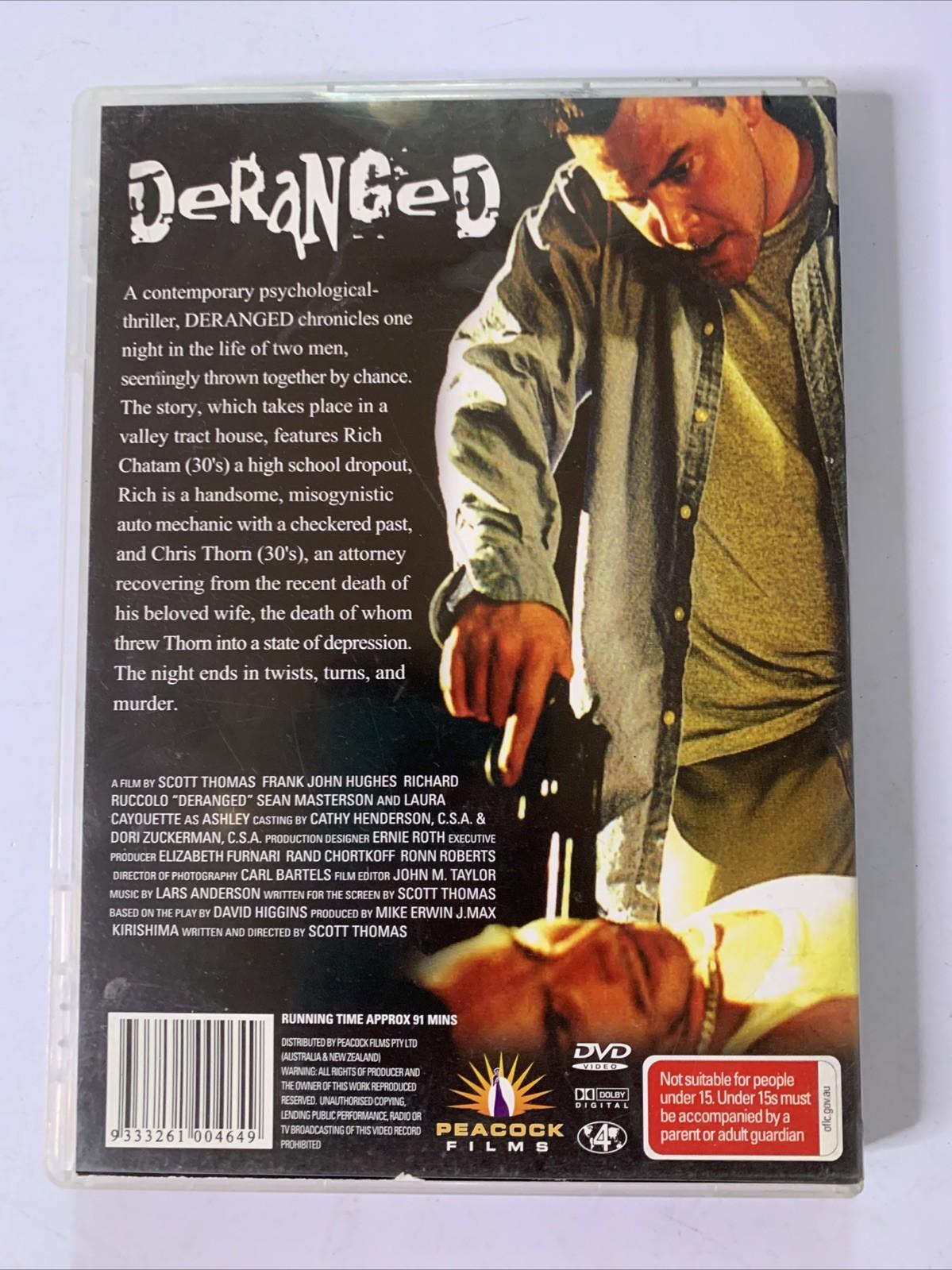 Deranged (DVD, 2005) Frank John Hughes, Richard Ruccolo Horror Film Region 4
