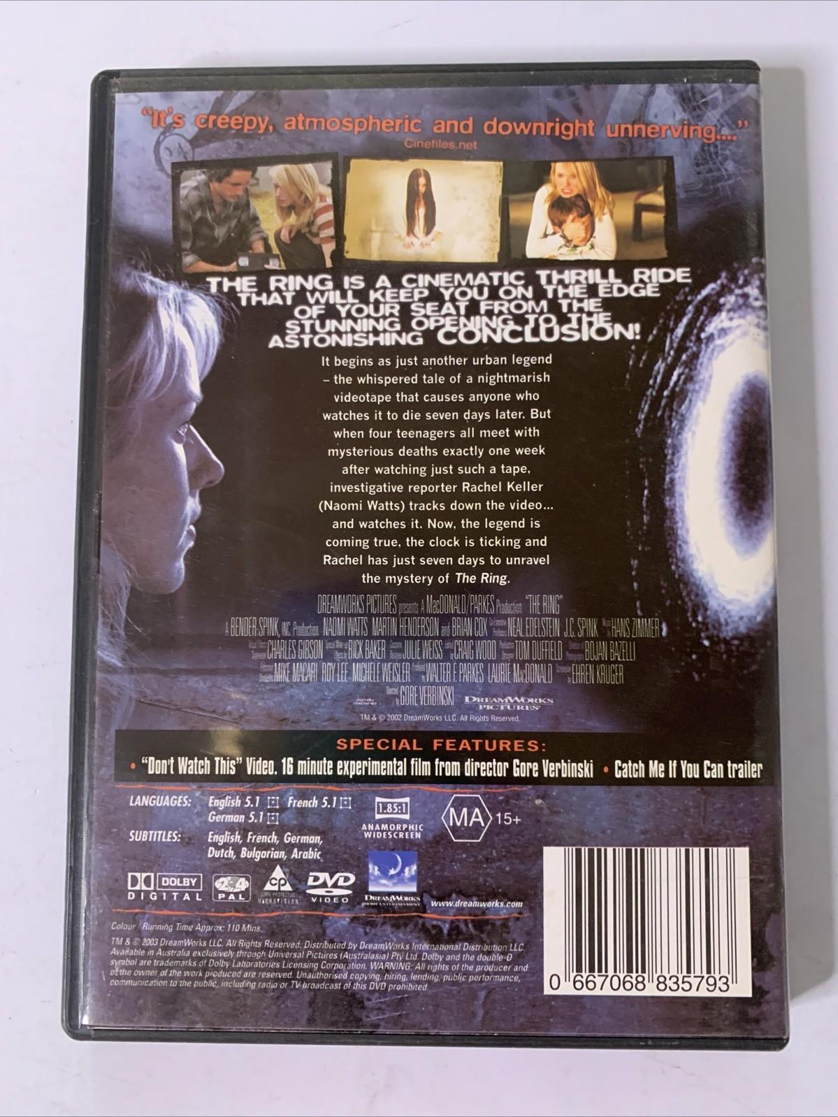 The Ring (DVD, 2002) Naomi Watts Horror Film Region 4