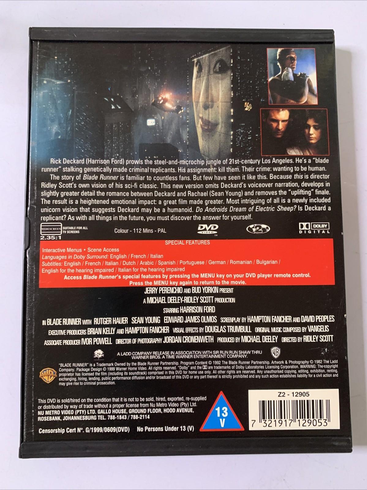 Blade Runner (The Director's Cut, DVD, 1992) Harrison Ford  Region 2