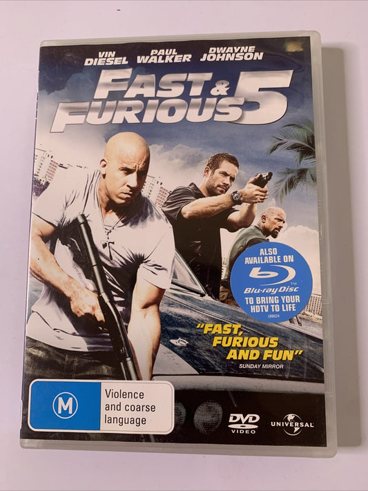Fast & Furious 5 (DVD, 2011) Paul Walker, Vin Diesel, The Rock Region 4 &2 NEW
