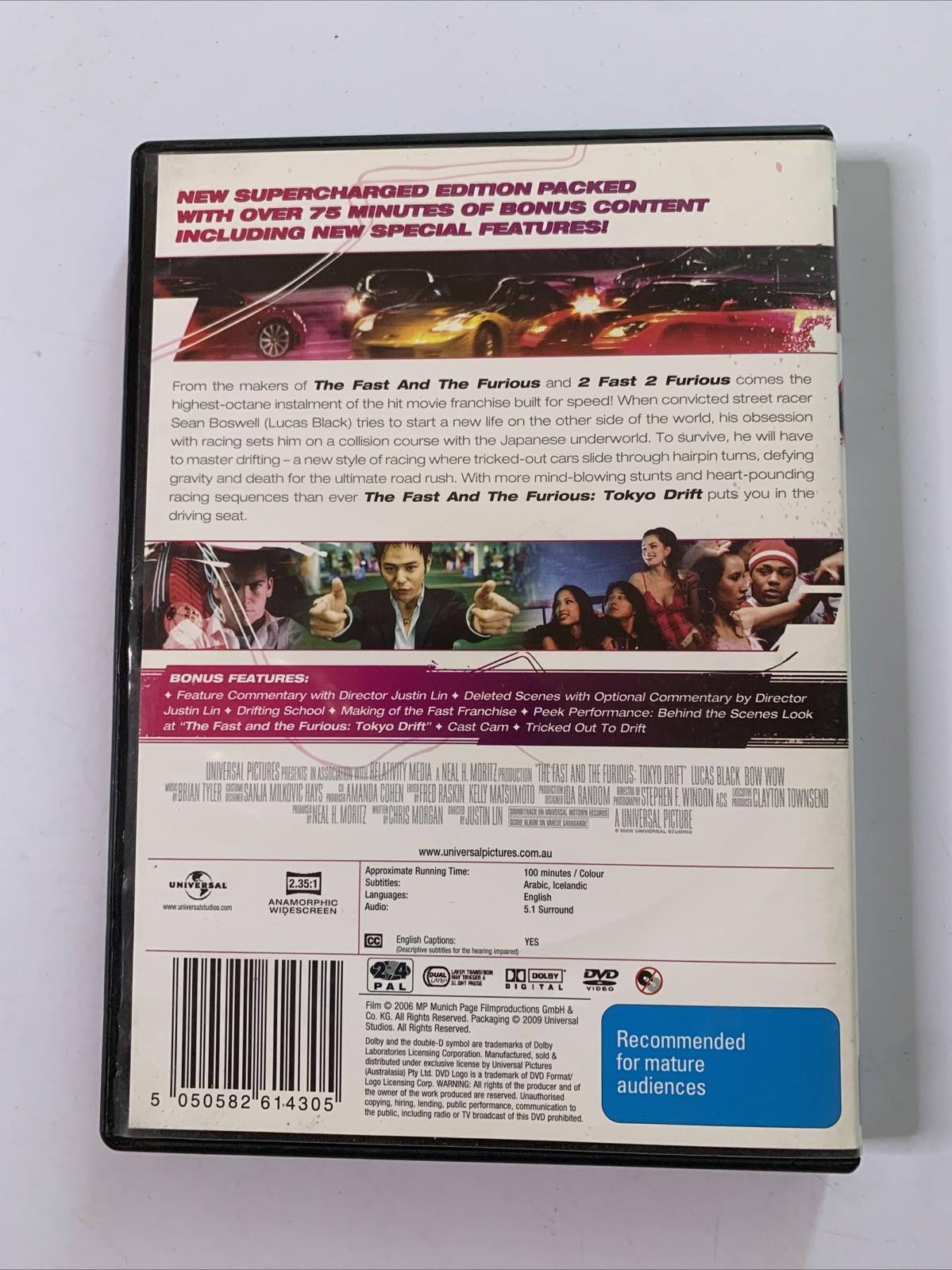 The Fast and the Furious Tokyo Drift : Supercharged Edition (DVD, 2006) Region 4