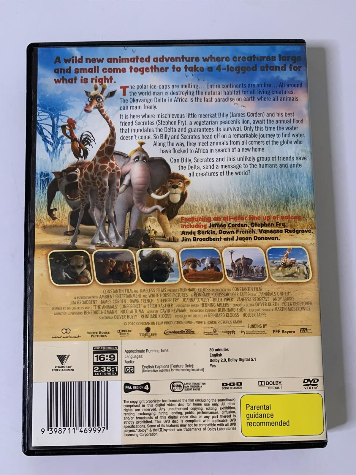 Animals United (DVD, 2010) Animation Film Region 4