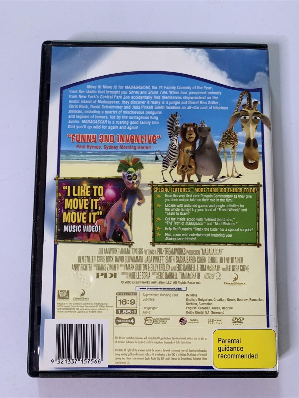 Madagascar (DVD, 2005) DreamWorks Animation Region 4