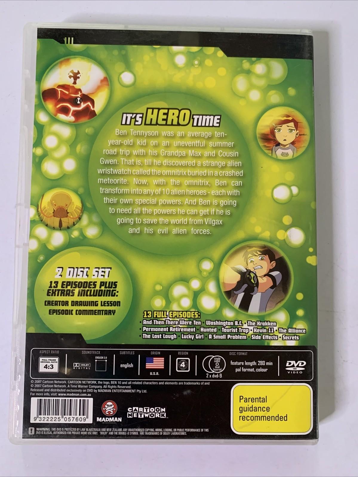 Ben 10 : Season 1 (DVD, 2005) Cartoon Network Animation Region 4