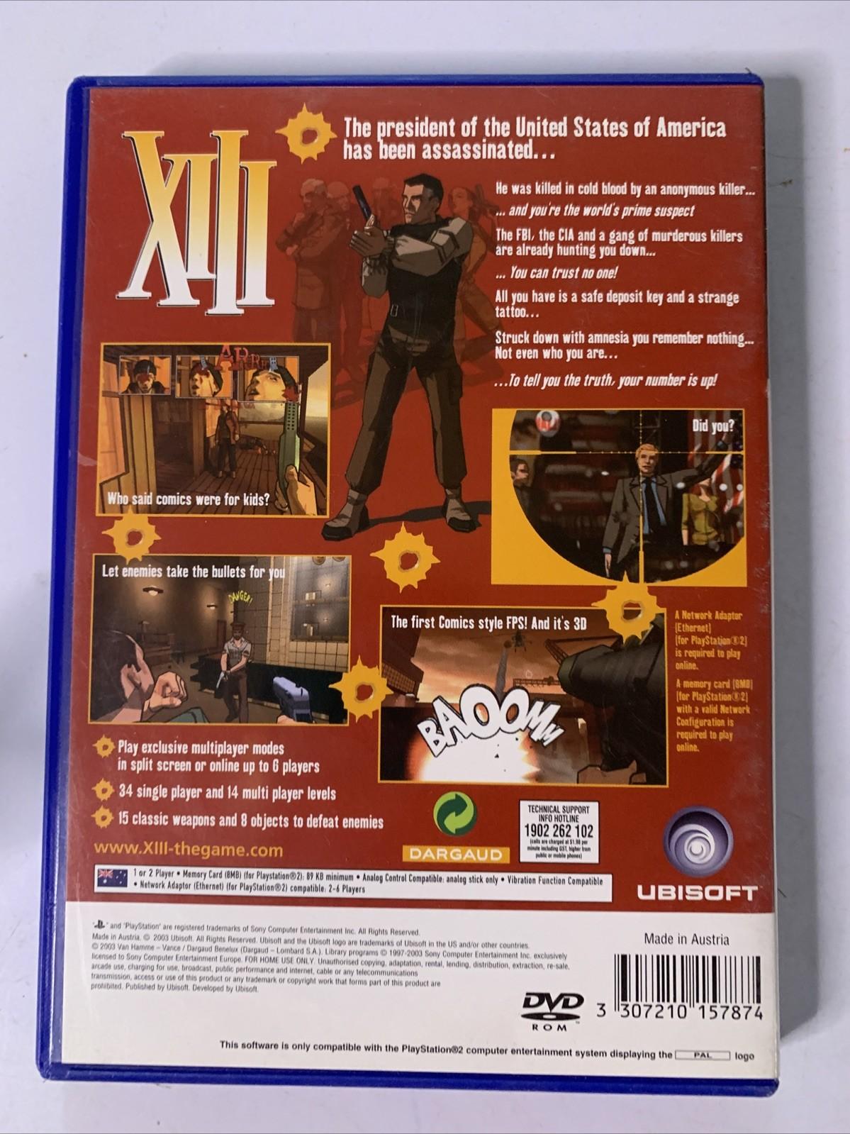 XIII PS2 Sony PlayStation 2 PAL Shooter 2003 Game Complete