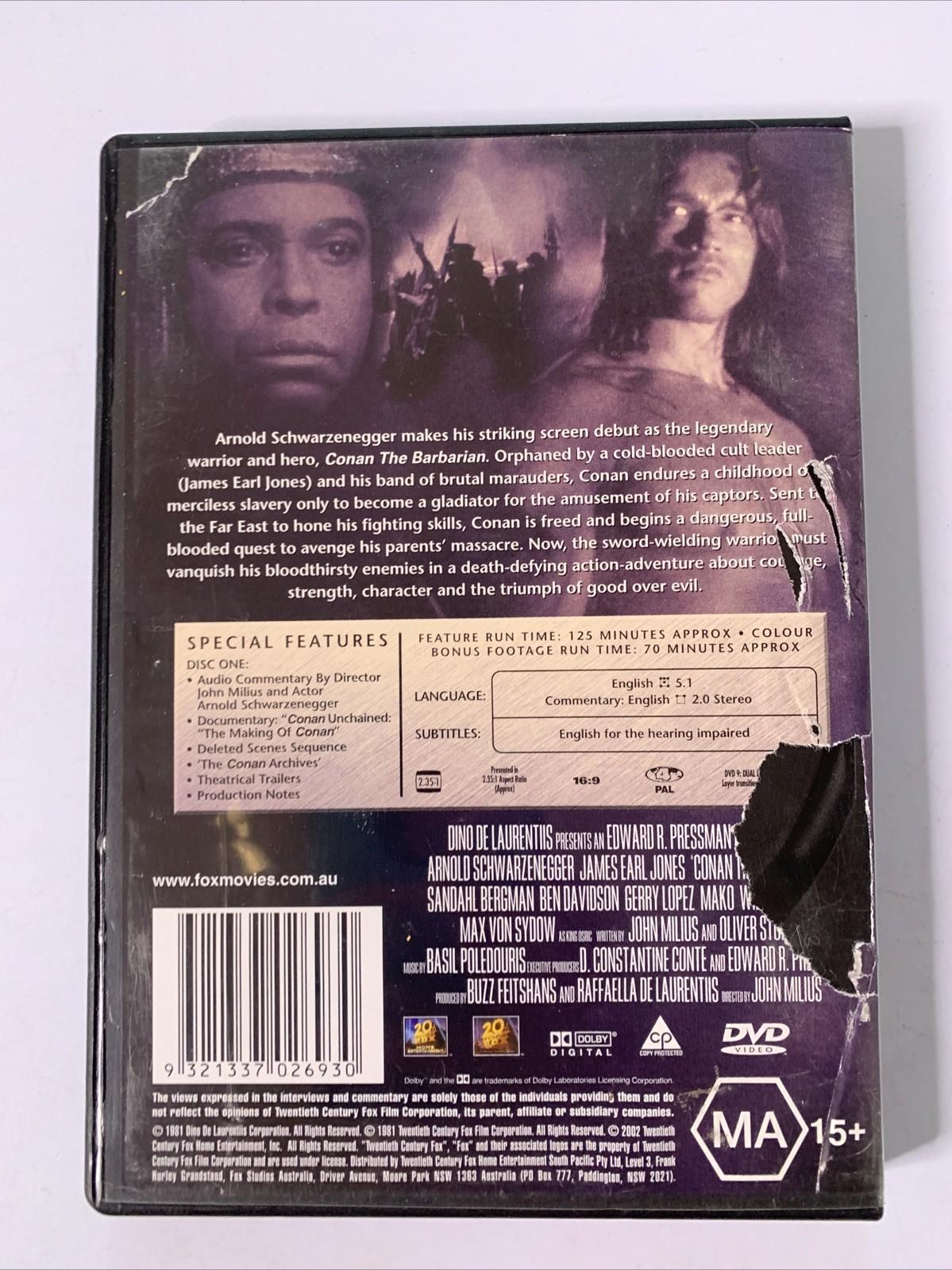 Conan The Barbarian (DVD, 1981) Arnold Schwarzenegger Region 4