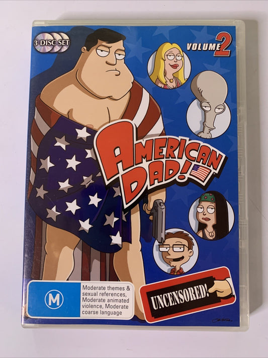 American Dad : Season 2 Uncensored (DVD, 2005, 3-DIscs) Region 4