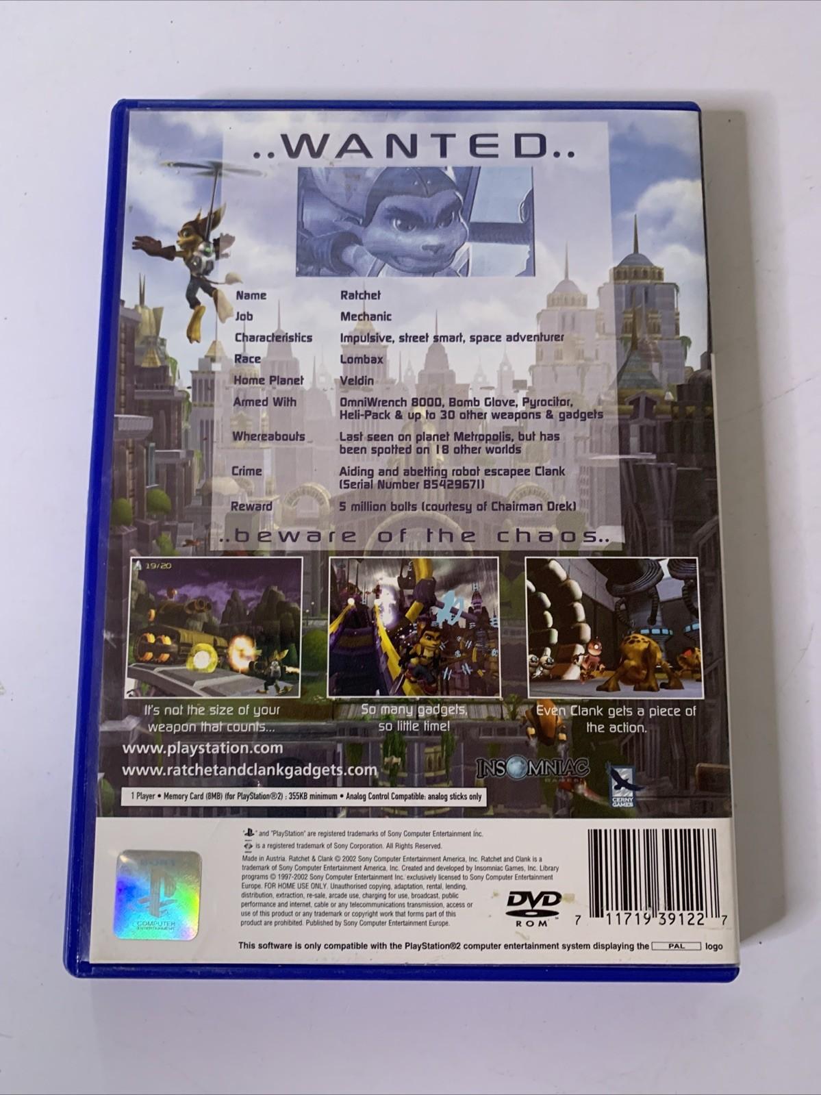 Ratchet & Clank 1 PS2 Sony PlayStation 2 PAL 2002 Game