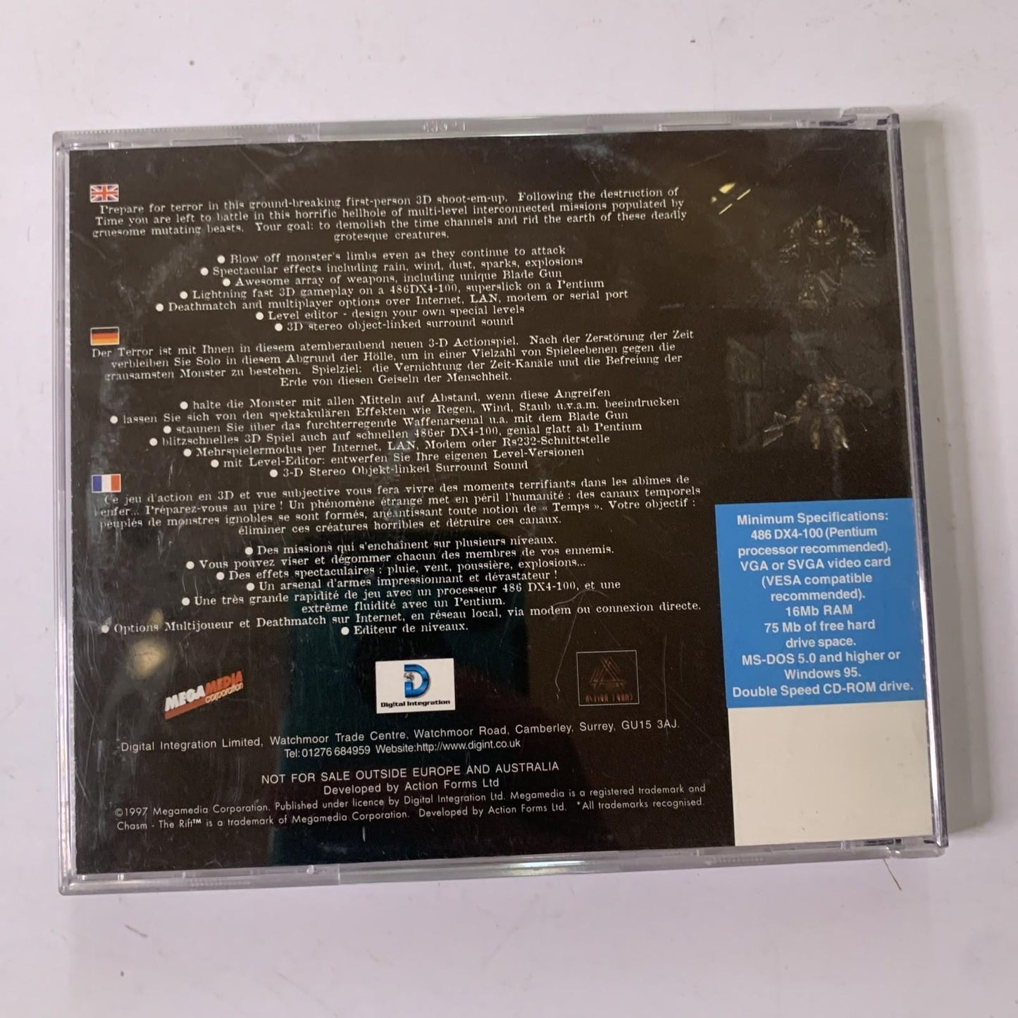 Chasm: The Rift PC CD-ROM DOS 1997 FPS Shooter Game