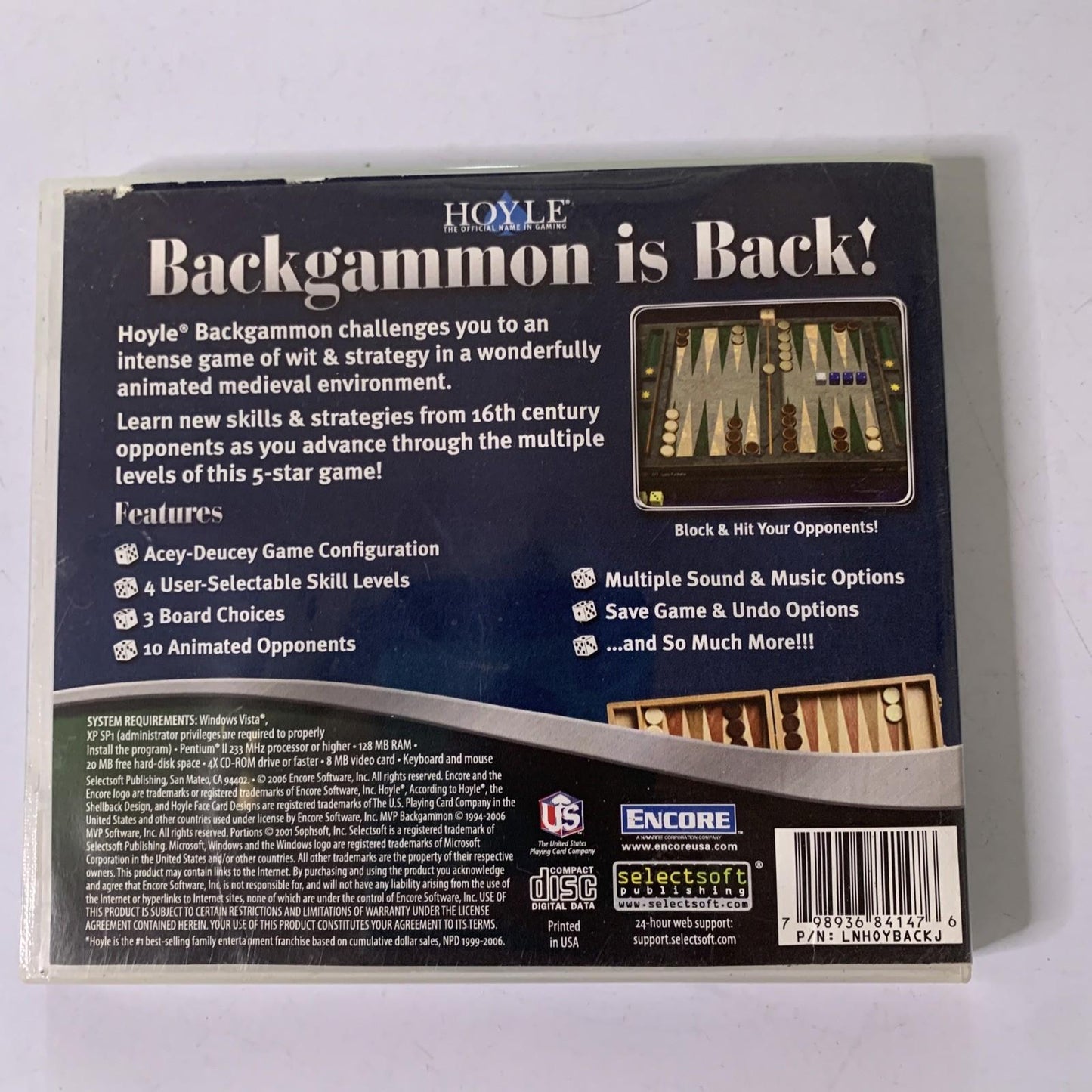 Hoyle Backgammon Games PC CD-ROM Windows Game