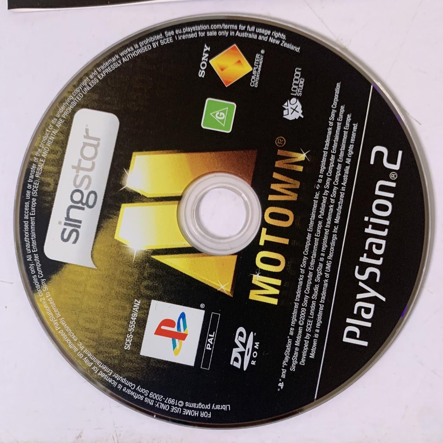 Singstar Motown PS2 PlayStation 2 PAL Karaoke Music Game