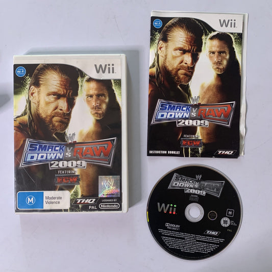 WWE Smackdown Vs Raw 2009 Nintendo Wii PAL Pro-Wrestling Game Complete