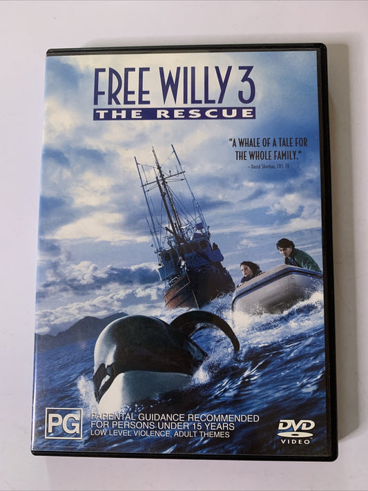 Free Willy 3 (DVD, 1996) Vincent Berry, Patrick Kilpatrick Region 4