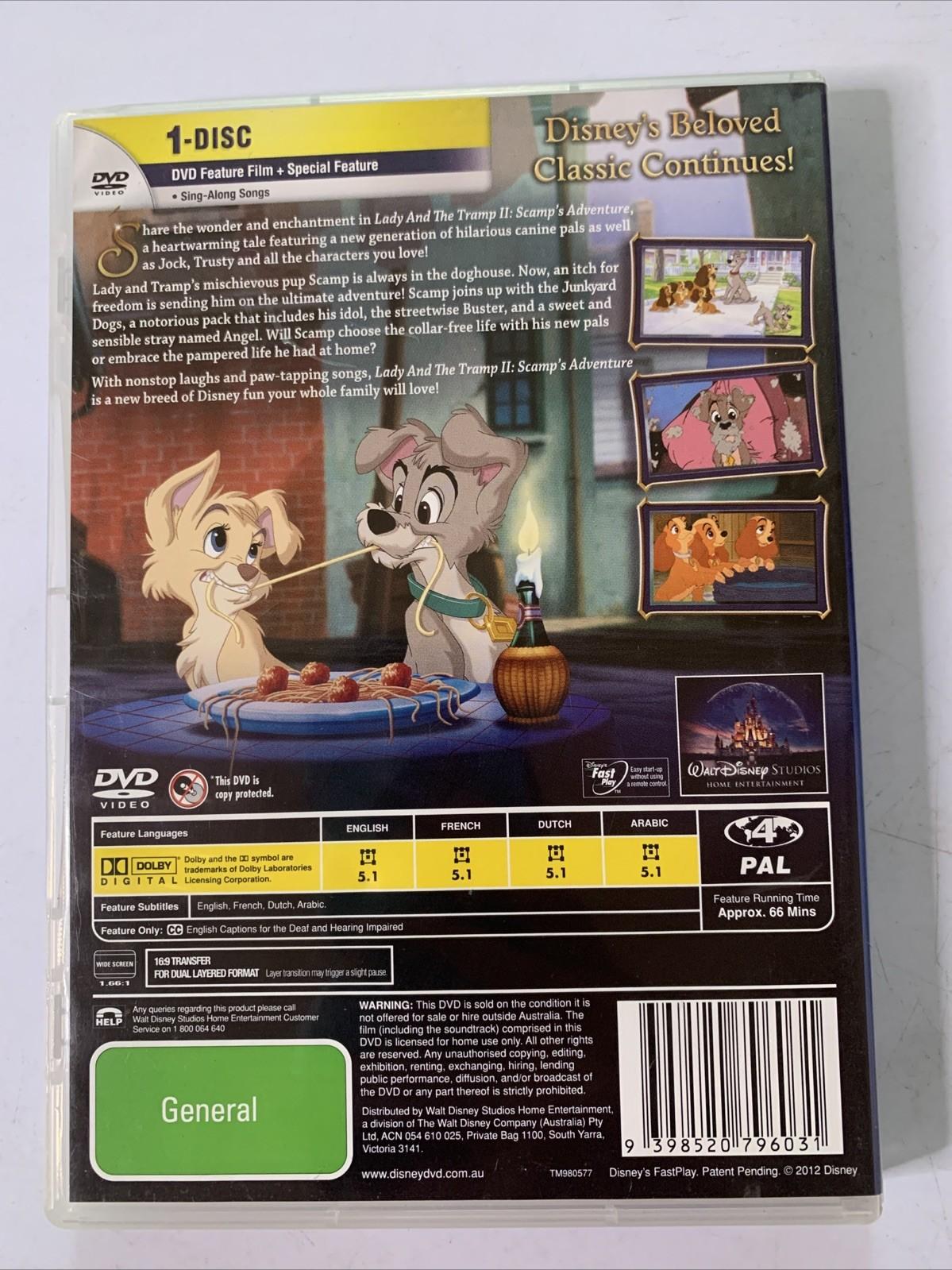 Lady and the Tramp II: Scamp's Adventure (DVD, 1999) Disney Animation Region 4