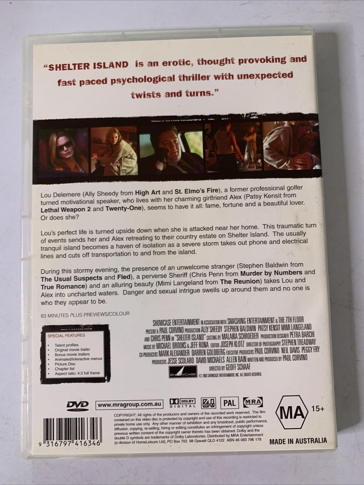 Shelter Island (DVD, 2003) Stephen Baldwin, Patsy Kensit Region 4  NEW