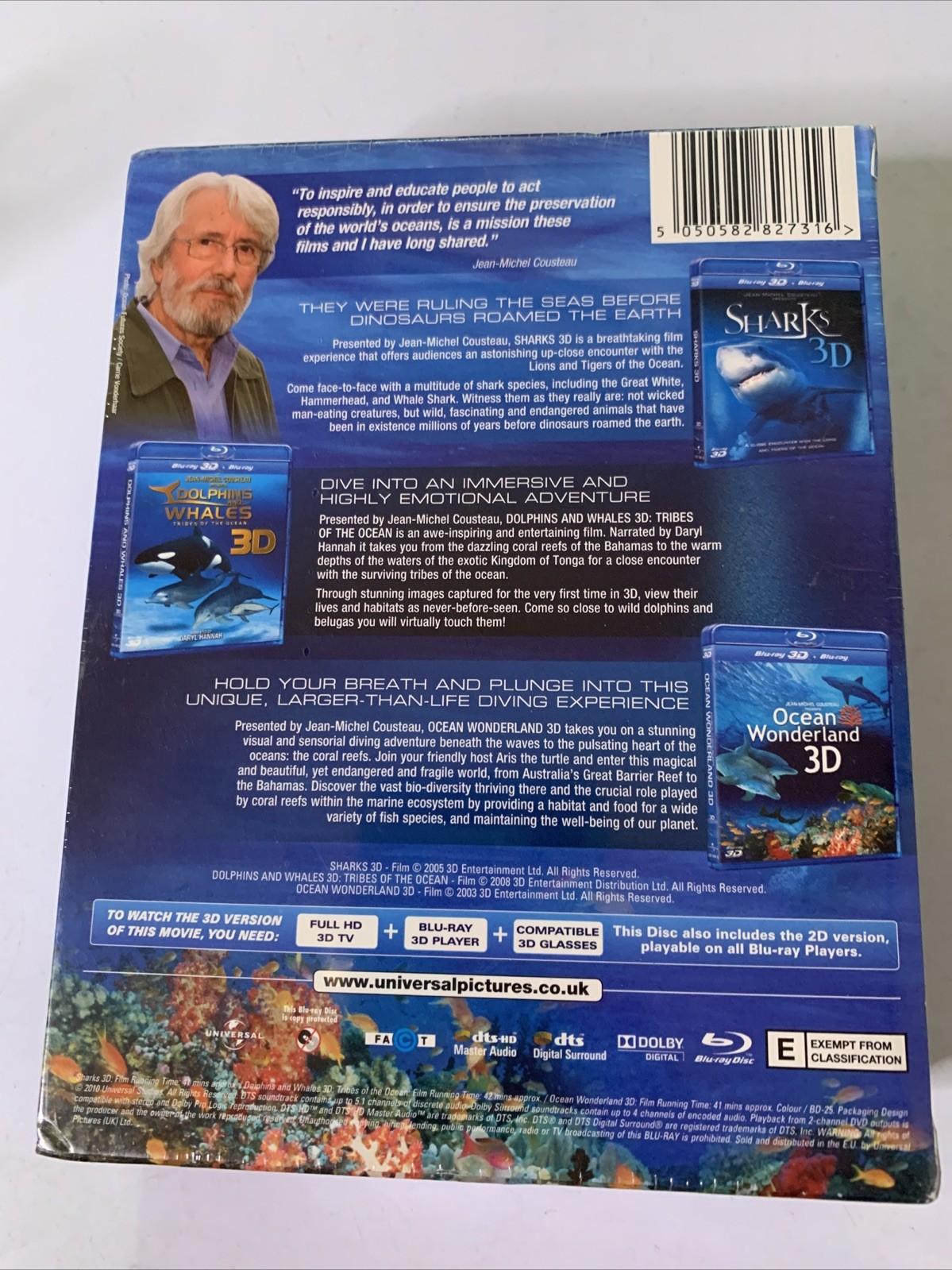 Jean-Michel Cousteau 3D Film Trilogy (Blu-ray 3D, 2011) All Regions NEW Sealed