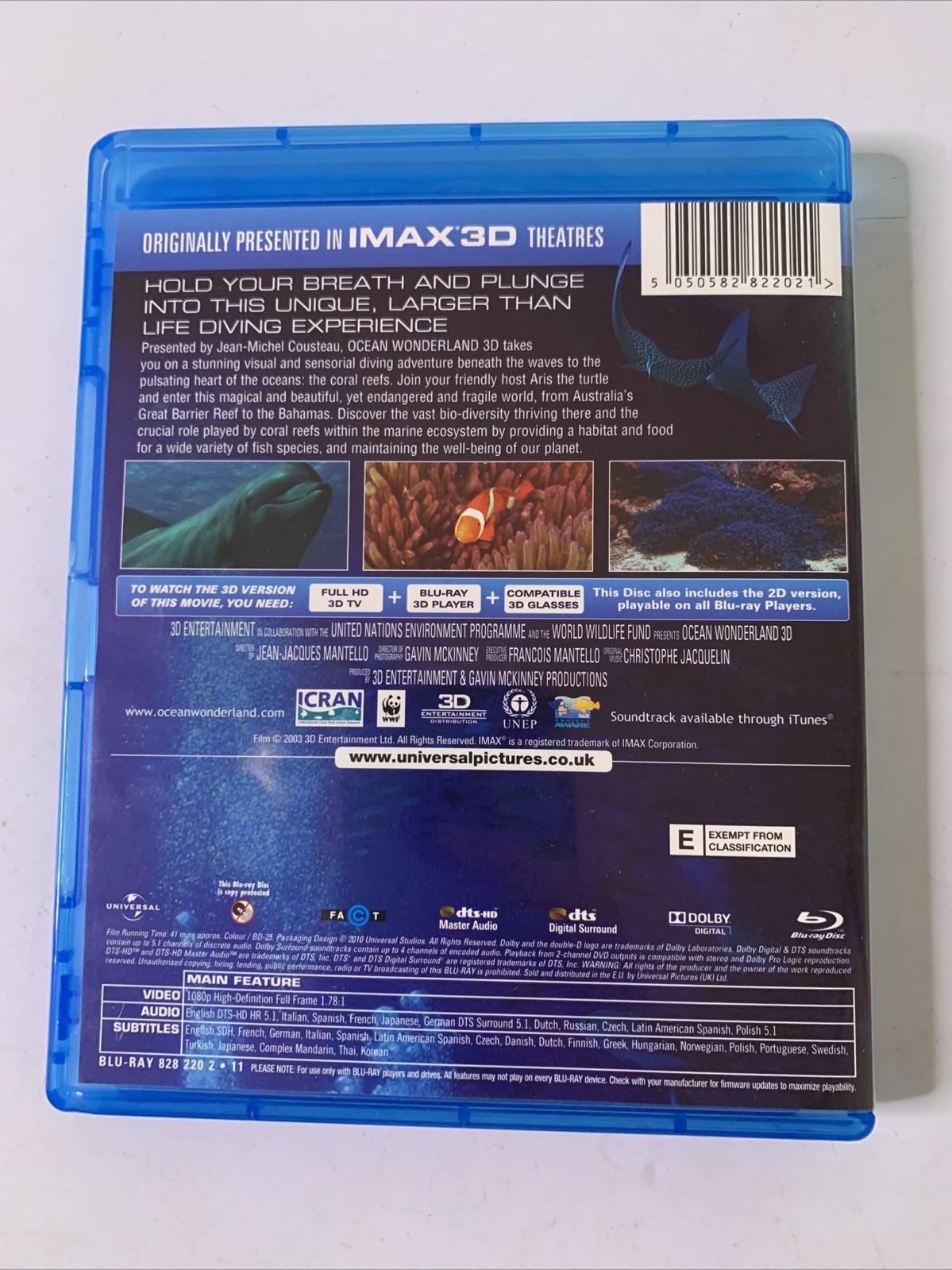Ocean Wonderland 3D (Blu-ray 3D, 2003) Jean-Michel Cousteau  Region B