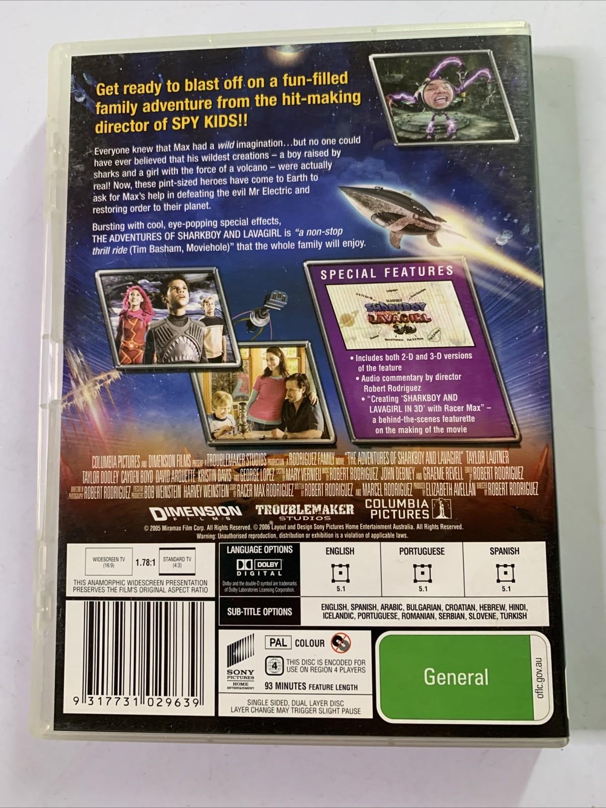 The Adventures of Shark Boy and Lava Girl 3D (DVD, 2005) Region 4