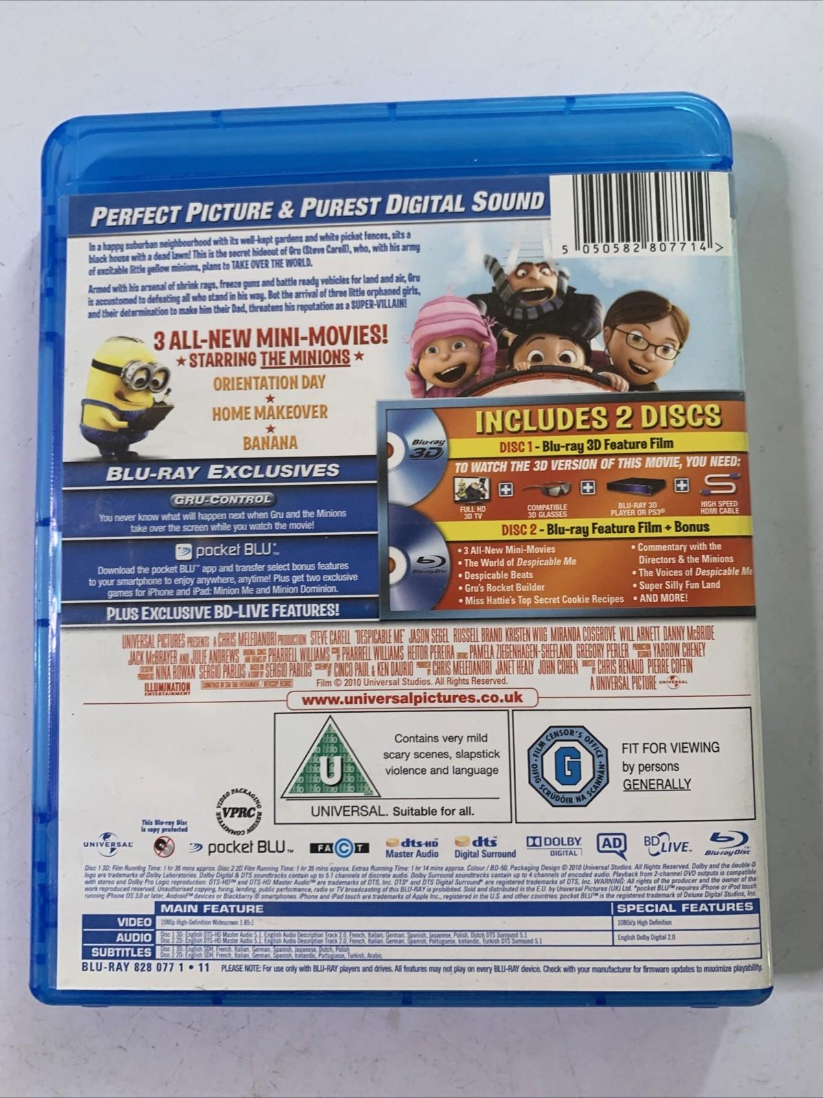 Despicable Me 3D (Blu-ray, 2010, 2-Discs) All Regions