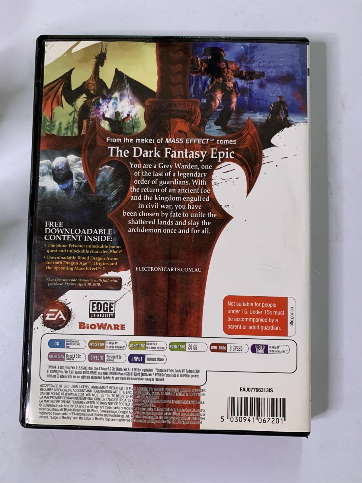 Dragon Age: Origins PC DVD Windows Game Complete