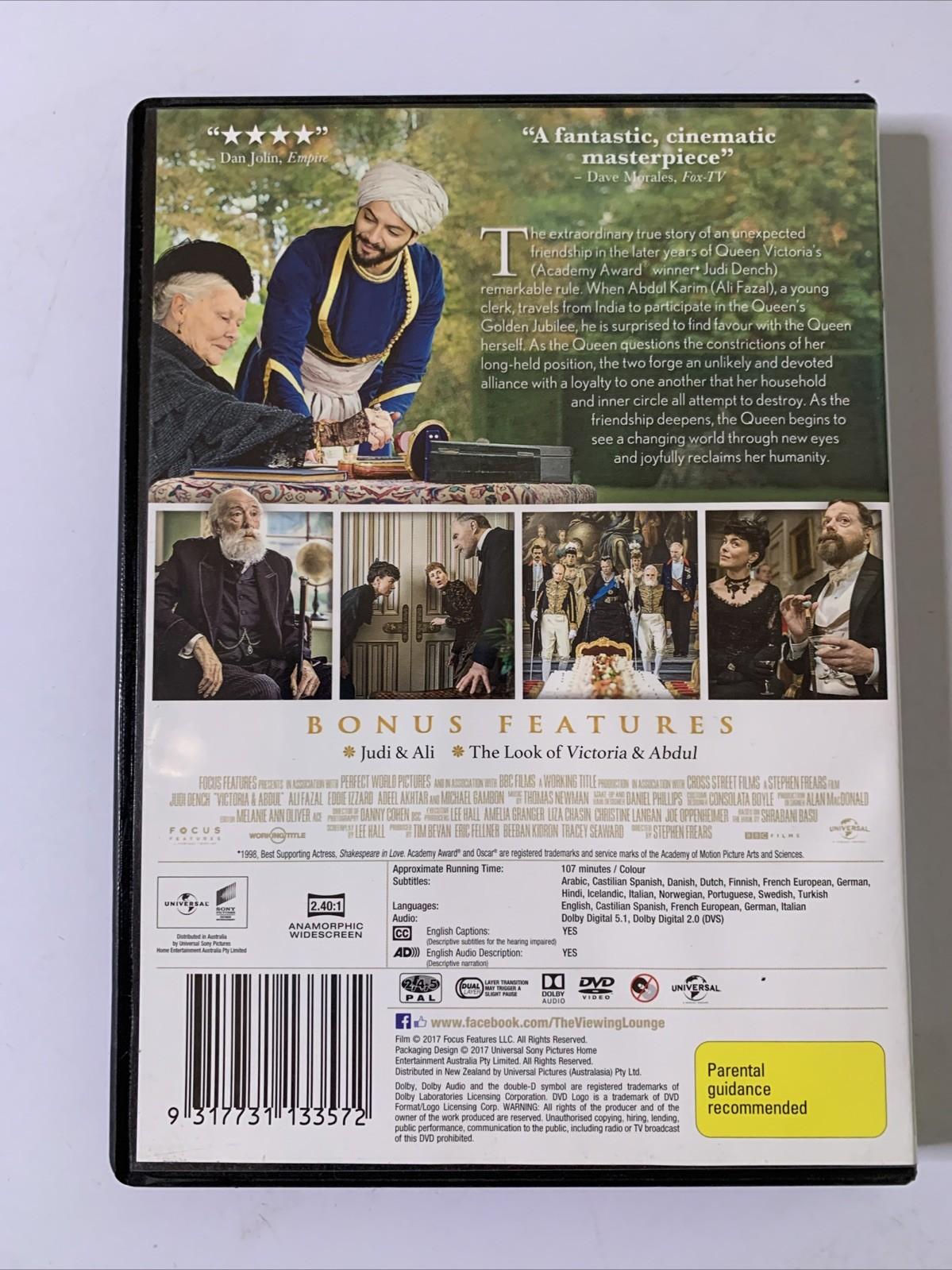 Victoria & Abdul (DVD, 2017) Judi Dench, Ali Fazal Region 4 &2