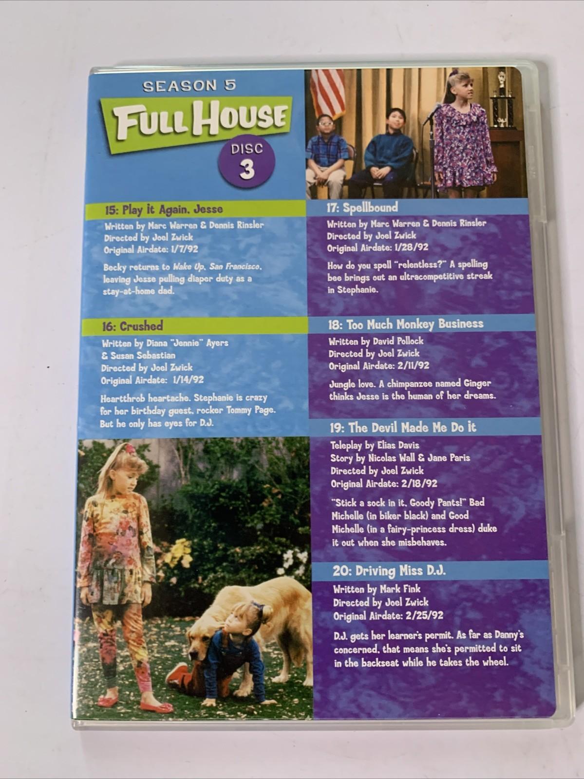 Full House : The Complete Season 5 (DVD, 1991, 4-Discs) Region 1