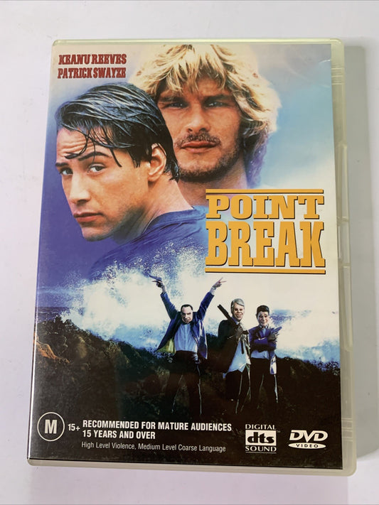 Point Break (DVD, 1991) Patrick Swayze, Keanu Reeves Region 4