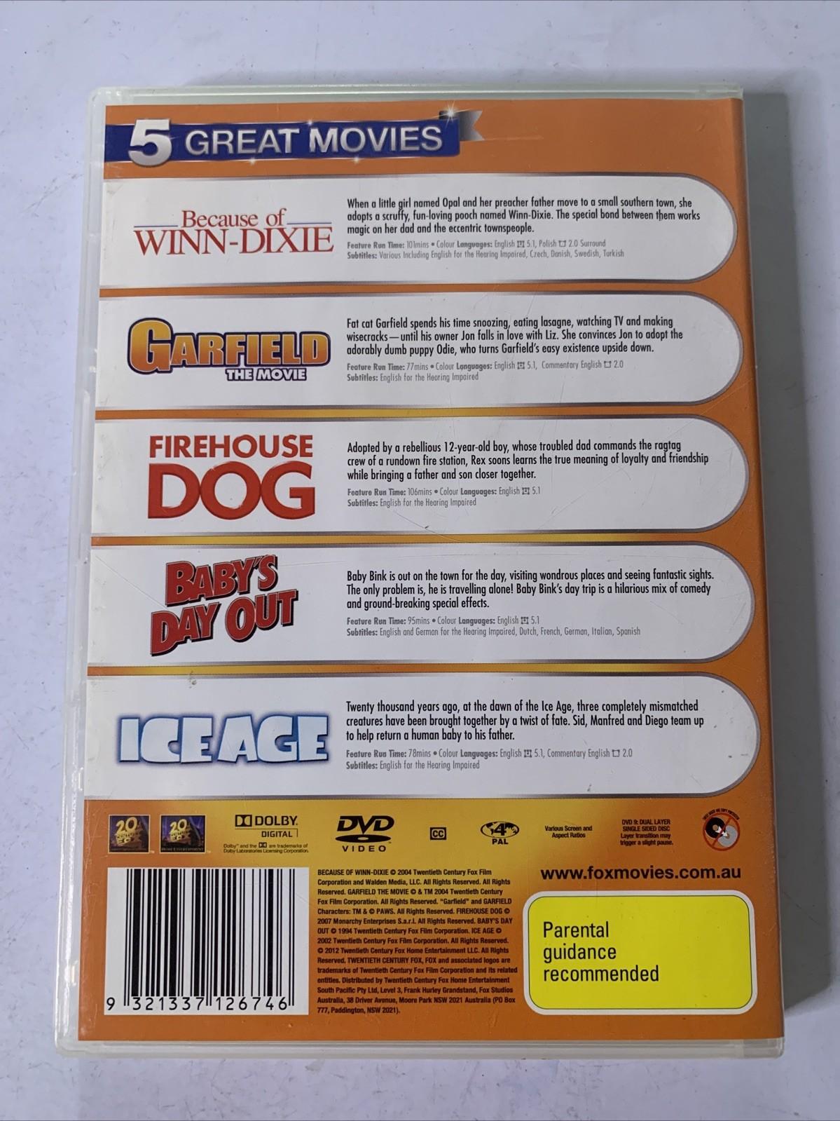 Ice Age / Garfield / Firehouse Dog / Because of Winn-Dixie / Baby's Day Out DVD