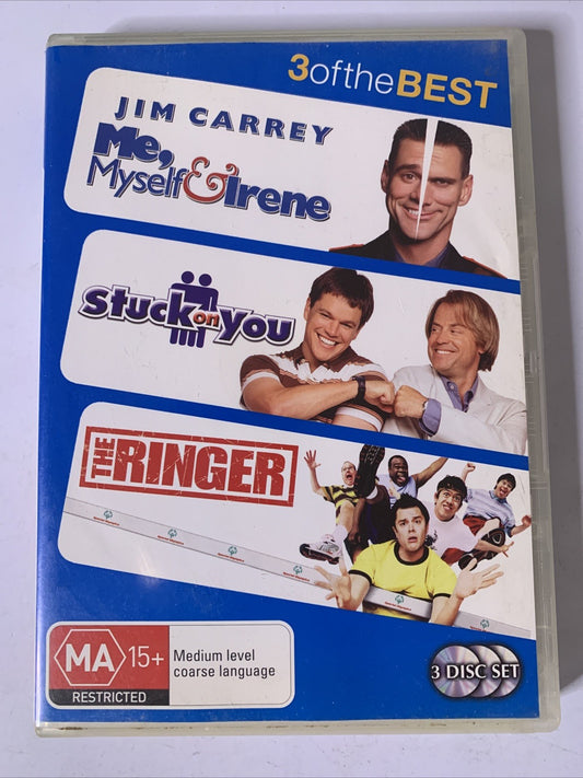 Me Myself & Irene / The Ringer / Stuck On You (DVD, 3-Discs) Jim Carrey Region 4