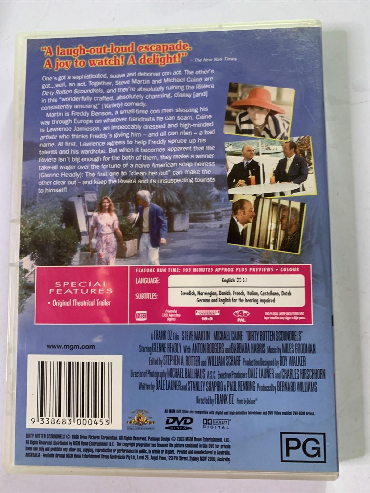 Dirty Rotten Scoundrels (DVD, 1988) Michael Caine, Steve Martin Region 4