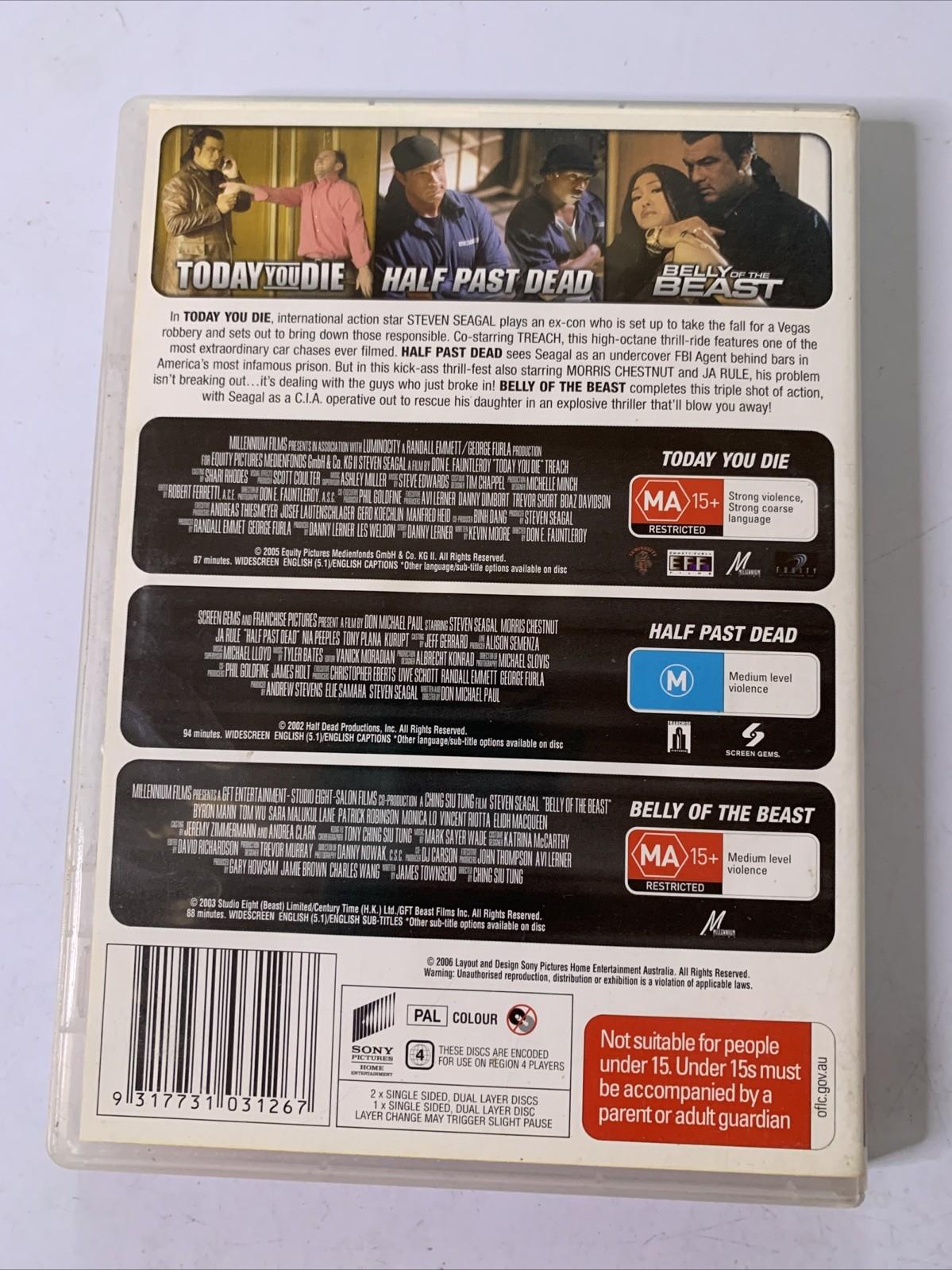 Today You Die / Half Past Dead / Belly of the Beast (DVD, 2005, 3-Disc) Region 4