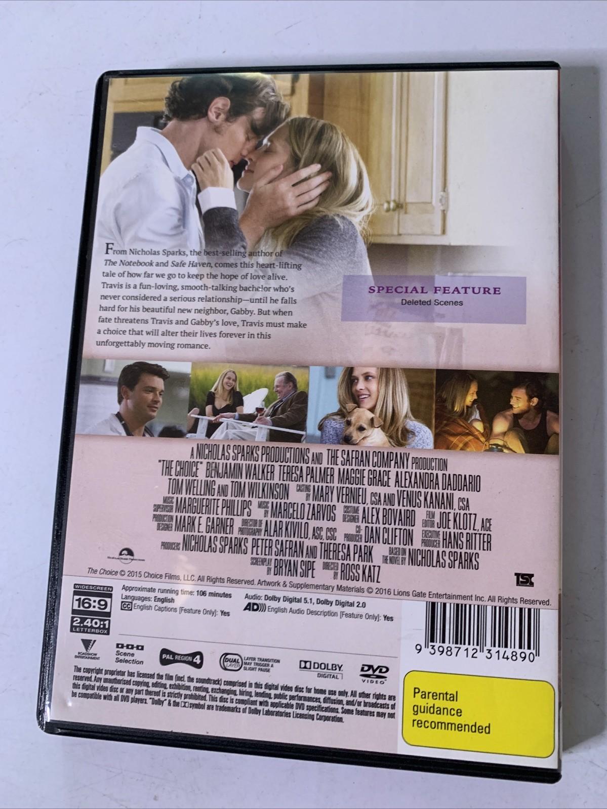 The Choice (DVD, 2016) Benjamin Walker, Teresa Palmer Region 4