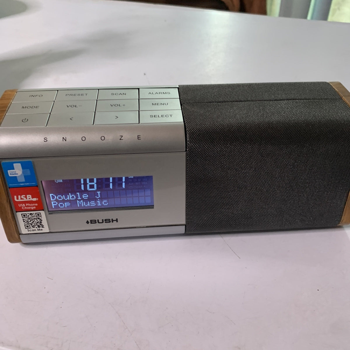 Bush BCR35DABW DAB+ Alarm Clock Radio – Retro Unit