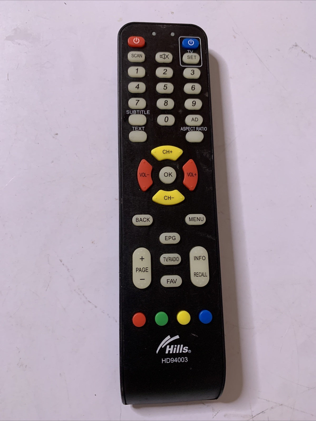 Genuine Hills HD94003 Remote Control For TV