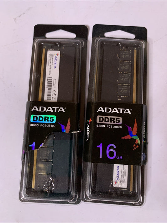 Adata 32GB DDR5 RAM : 2x 16GB(1x 16GB) Premier 4800MHz UDIMM 288-Pin Desktop