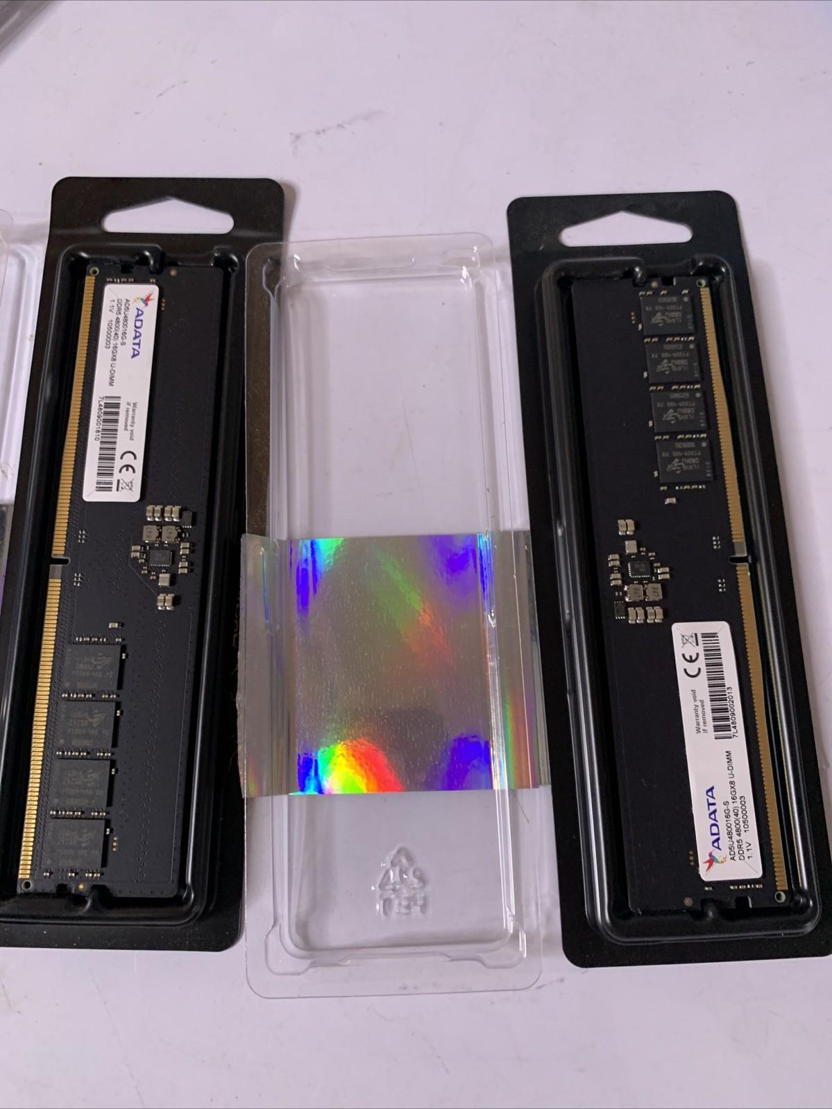 Adata 32GB DDR5 RAM : 2x 16GB(1x 16GB) Premier 4800MHz UDIMM 288-Pin Desktop