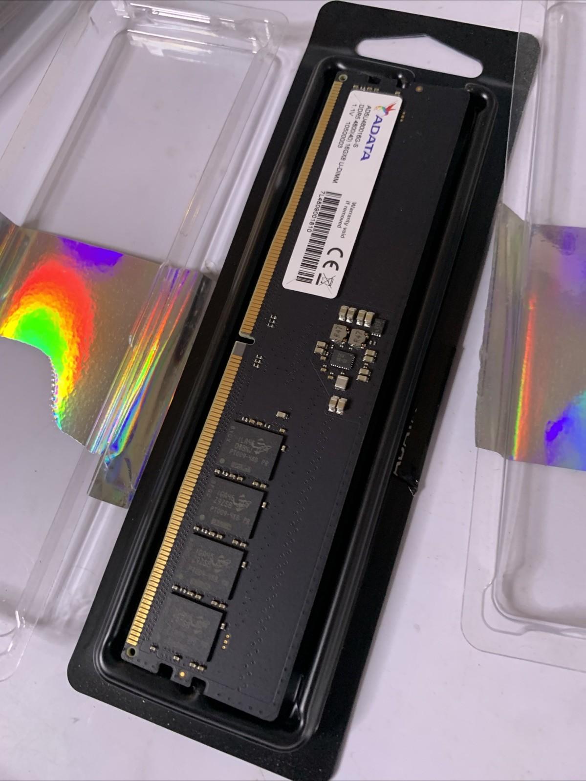 Adata 32GB DDR5 RAM : 2x 16GB(1x 16GB) Premier 4800MHz UDIMM 288-Pin Desktop