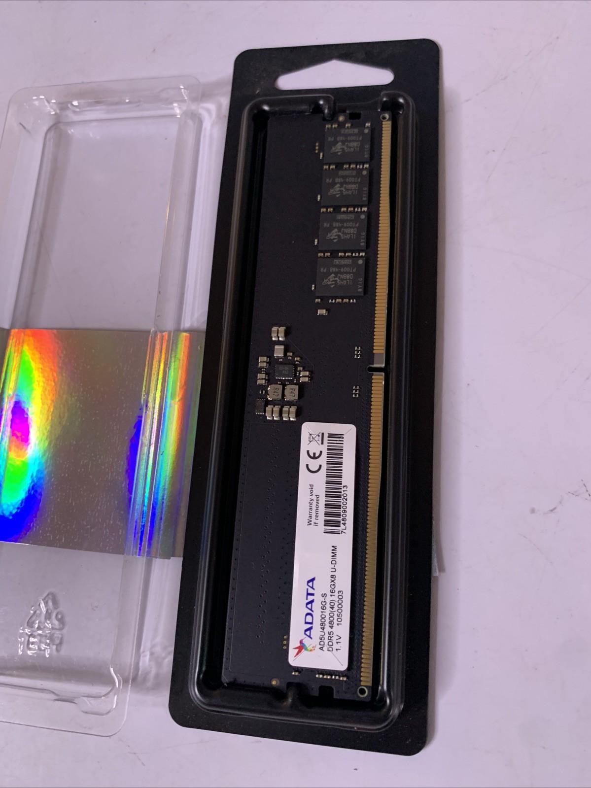 Adata 32GB DDR5 RAM : 2x 16GB(1x 16GB) Premier 4800MHz UDIMM 288-Pin Desktop