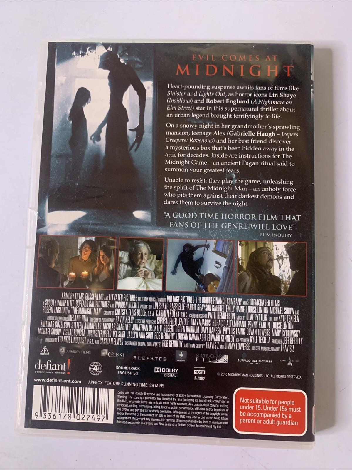 The Midnight Man (DVD, 2016) Lin Shaye, Robert Englund Horror Film Region 4 NEW