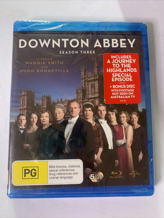 Downton Abbey : Season 3 (Blu-ray, 2013, 5-DIscs) All Regions NEW Sealed