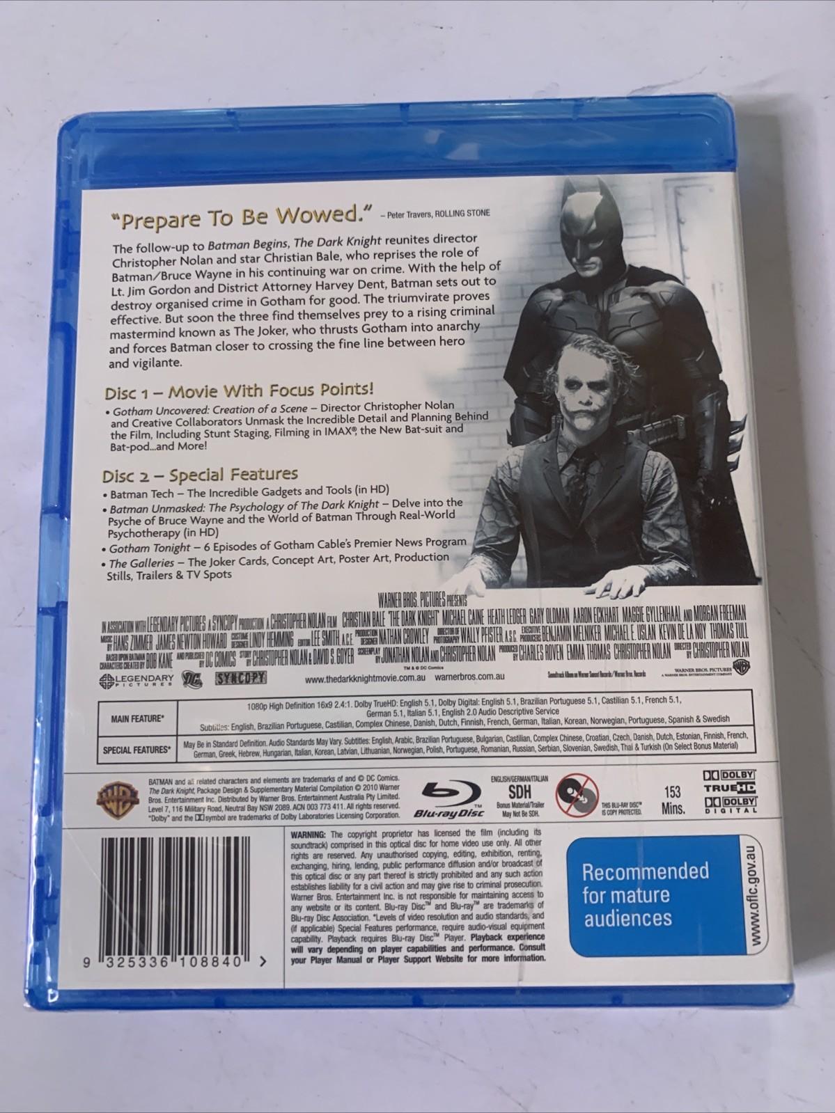 The Dark Knight (Platinum Edition, Blu-ray, 2008, 2-Disc) All Regions NEW Sealed