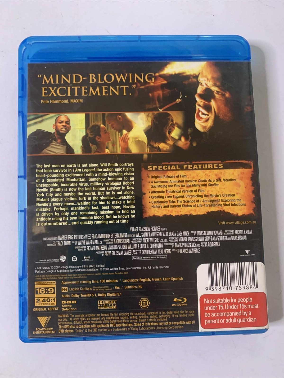 I Am Legend (Blu-ray, 2007) Will Smith  Region B
