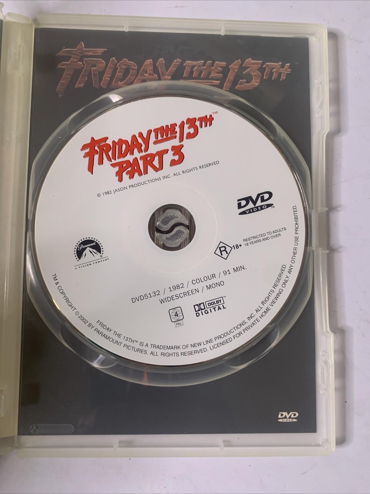 Friday the 13th : Part 3 (DVD, 1982) Paul Kratka, Dana Kimme Horror Region 4