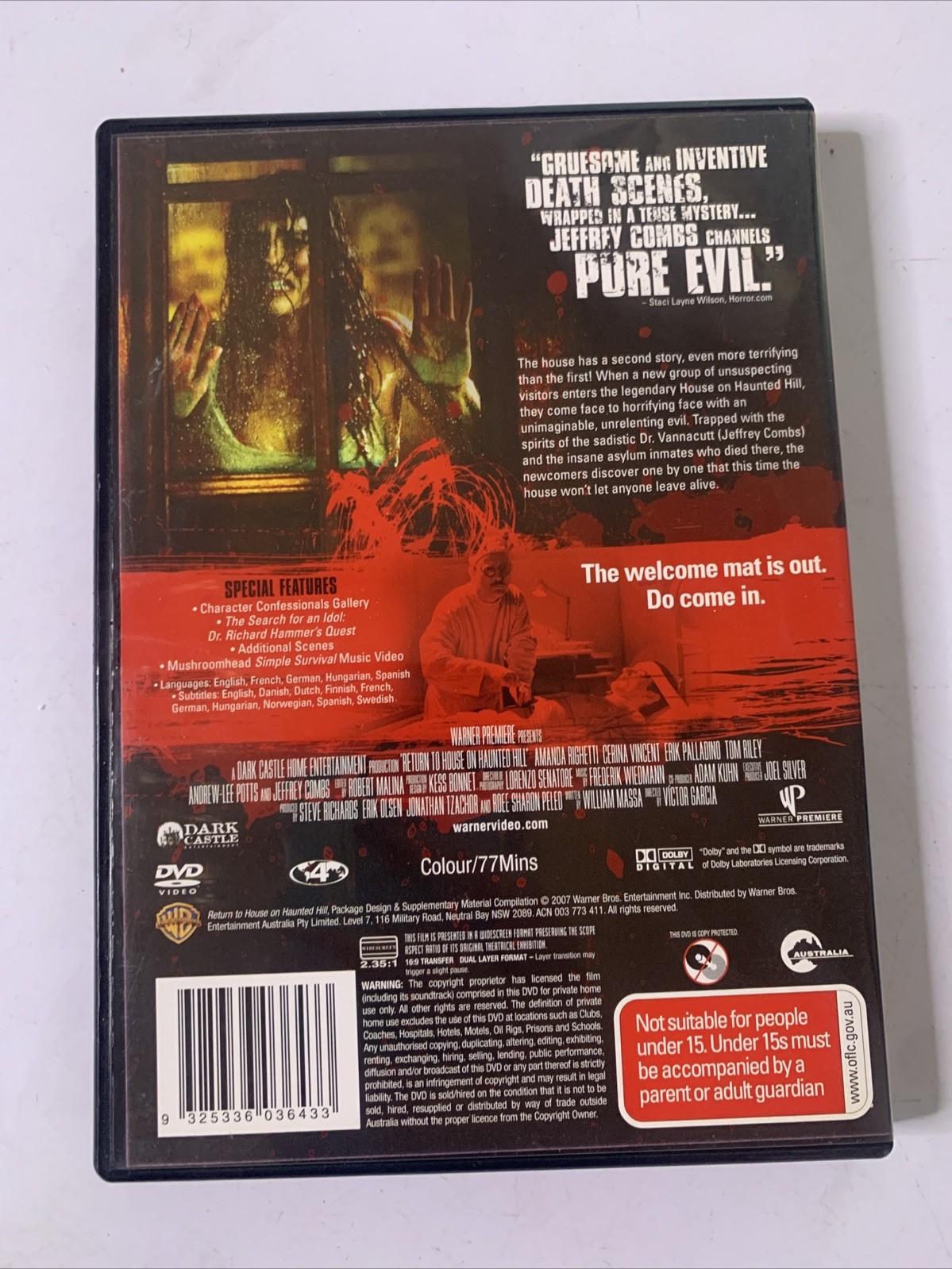 Return to House on a Haunted Hill (DVD, 2007) Horror Film Region 4